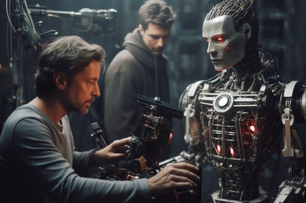 Human director with robot actor