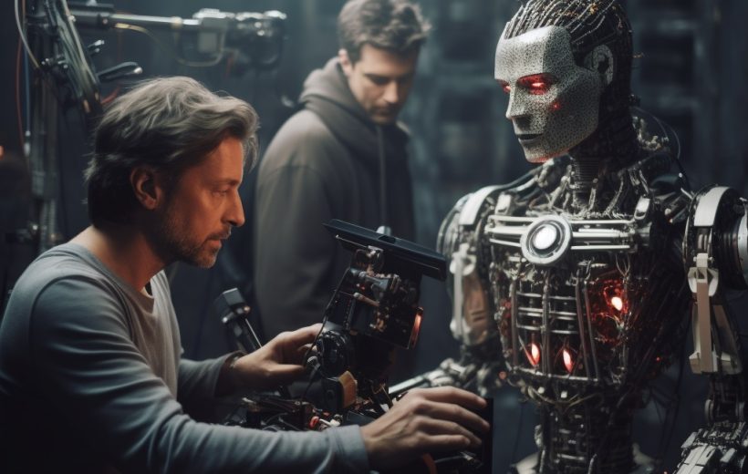 Human director with robot actor